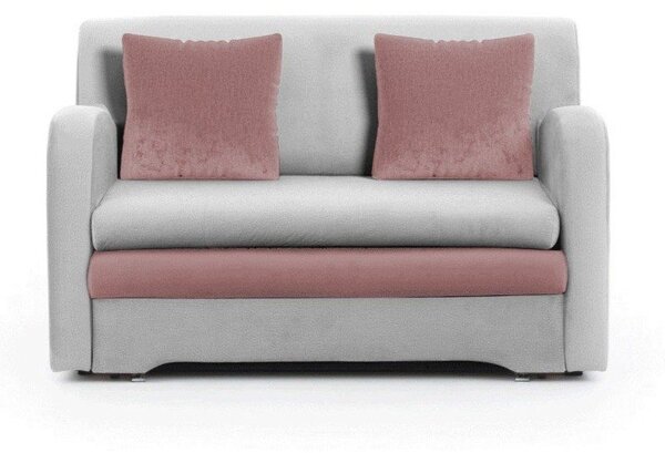Ružičasta/svijetlo siva baršunasti sklopiva sofa 130 cm Ario – ELTAP