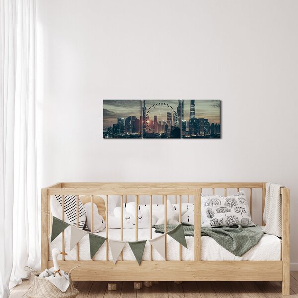 Slika grada u sumrak (sa satom) (90x30 cm)