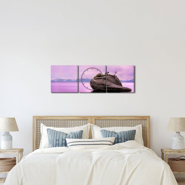 Slika kamena u moru (sa satom) (90x30 cm)