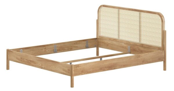 Bračni krevet od punog hrasta bez podnice 180x200 cm u prirodnoj boji Olive Rotan – Vipack