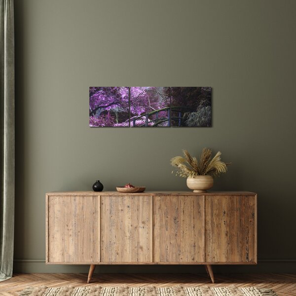 Slika ljubičastog vrta (sa satom) (90x30 cm)