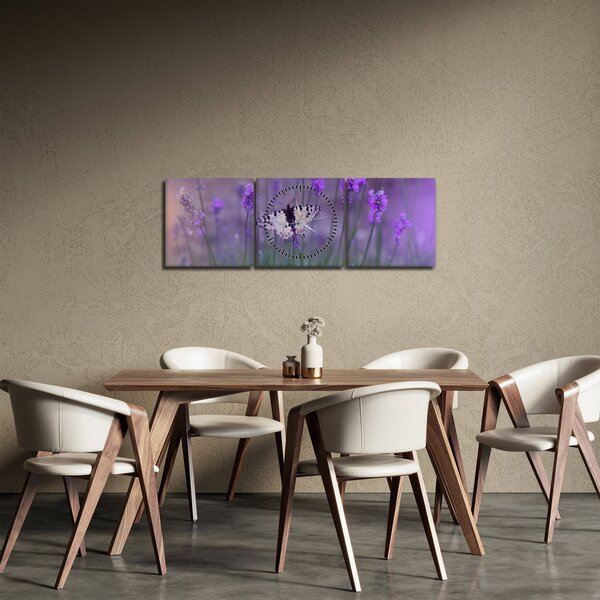 Slika - Leptir u lavandi (sa satom) (90x30 cm)