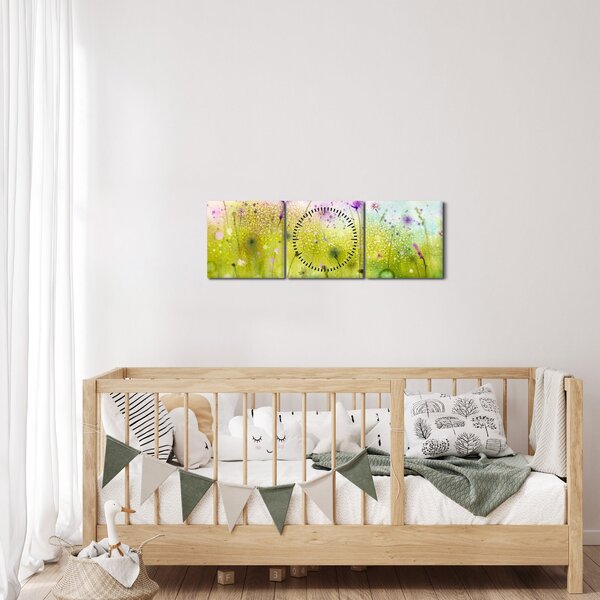 Slika - Livadsko cvijeće (sa satom) (90x30 cm)