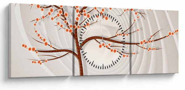 Slika - Stablo u beskonačnosti (sa satom) (90x30 cm)
