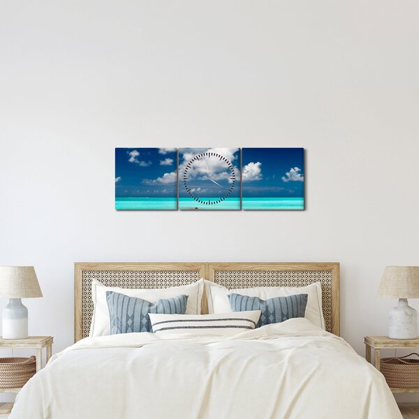 Slika - Tropska plaža (sa satom) (90x30 cm)