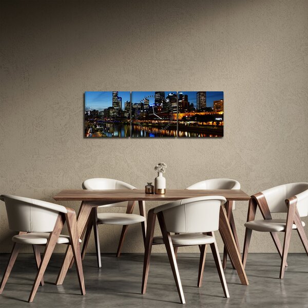 Slika noći u Melbourneu (sa satom) (90x30 cm)