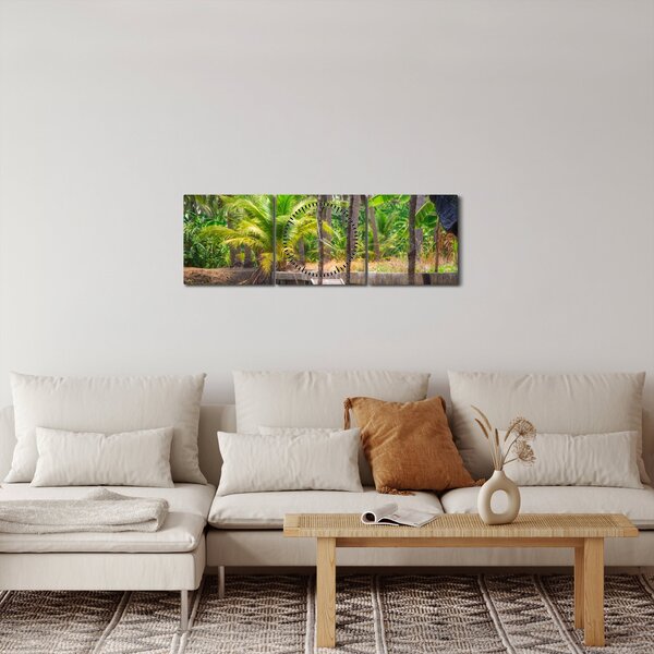 Slika - Drveni čamac na kanalu, Tajland (sa satom) (90x30 cm)
