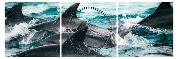 Slika - Dupini u oceanu (sa satom) (90x30 cm)