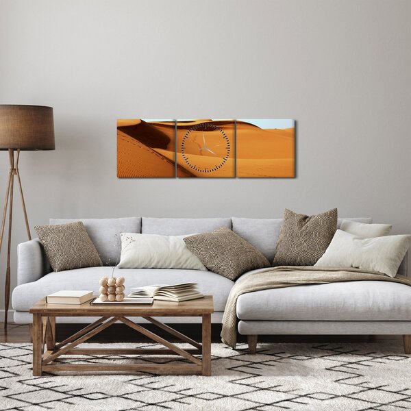 Slika - Otisci u pustinji (sa satom) (90x30 cm)