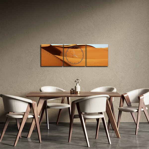 Slika - Otisci u pustinji (sa satom) (90x30 cm)