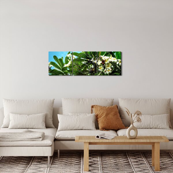 Slika - Plumerija (sa satom) (90x30 cm)