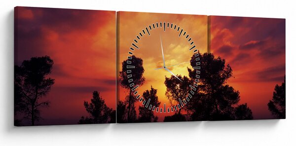 Slika zalaska sunca (sa satom) (90x30 cm)