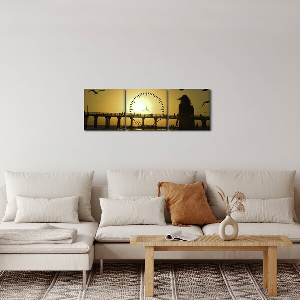 Slika - Šetnja plažom (sa satom) (90x30 cm)
