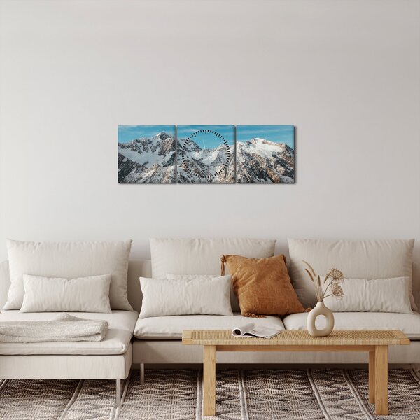 Slika snježnih vrhova, Fiordland (sa satom) (90x30 cm)