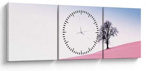 Slika - Ružičasti san (sa satom) (90x30 cm)