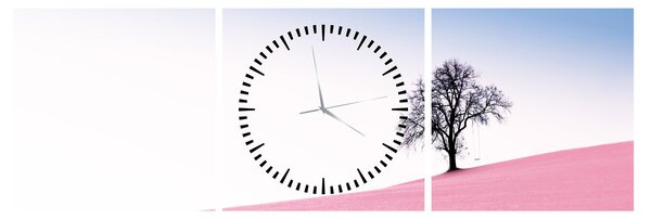 Slika - Ružičasti san (sa satom) (90x30 cm)