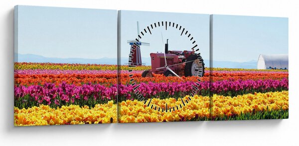 Slika farme tulipana (sa satom) (90x30 cm)