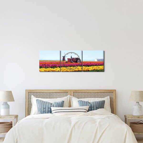 Slika farme tulipana (sa satom) (90x30 cm)