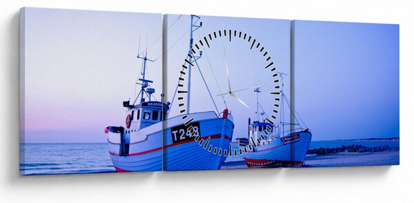 Slikanje - Iskrcaj u sumrak (sa satom) (90x30 cm)