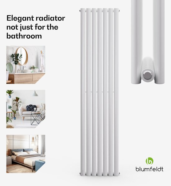 Blumfeldt Tallheo, 41 x 180, radijator, kupaonski radijator, cijevni radijator, 691 W, topla voda, 1/2