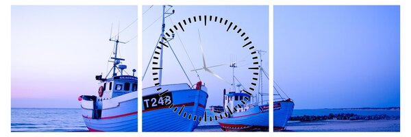 Slikanje - Iskrcaj u sumrak (sa satom) (90x30 cm)