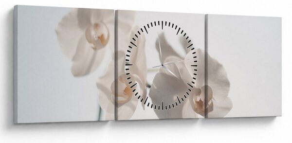Slika bijele orhideje (sa satom) (90x30 cm)