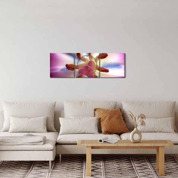 Slika - Cvijet tulipana u detalju (sa satom) (90x30 cm)