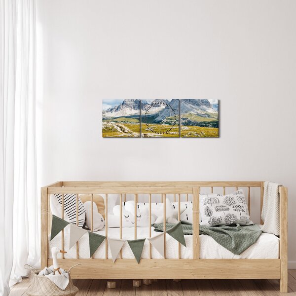Slika - Talijanski Dolomiti (sa satom) (90x30 cm)