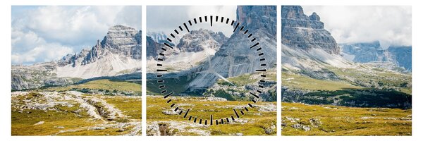 Slika - Talijanski Dolomiti (sa satom) (90x30 cm)