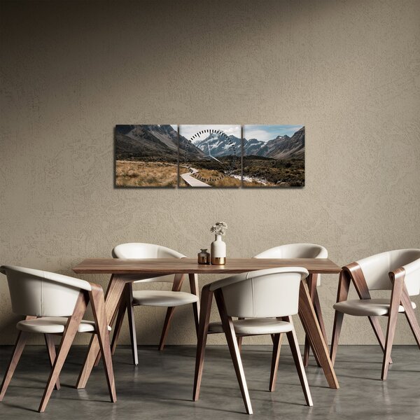 Slika - Šetnica u dolini planine Mt. Cook (sa satom) (90x30 cm)