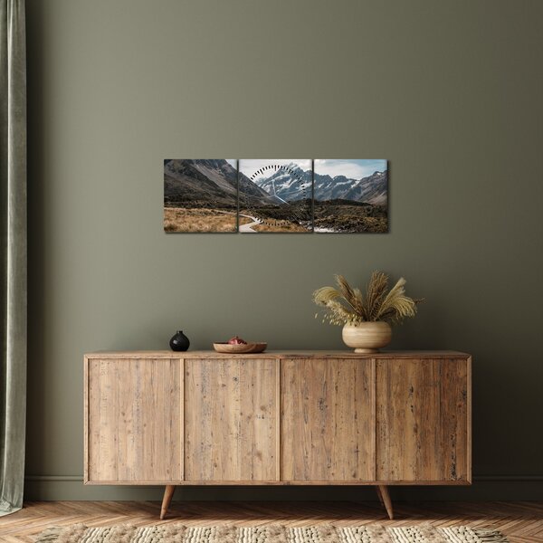 Slika - Šetnica u dolini planine Mt. Cook (sa satom) (90x30 cm)