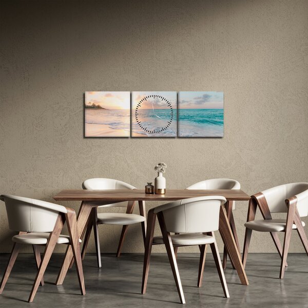 Slika - Sanjiva plaža (sa satom) (90x30 cm)