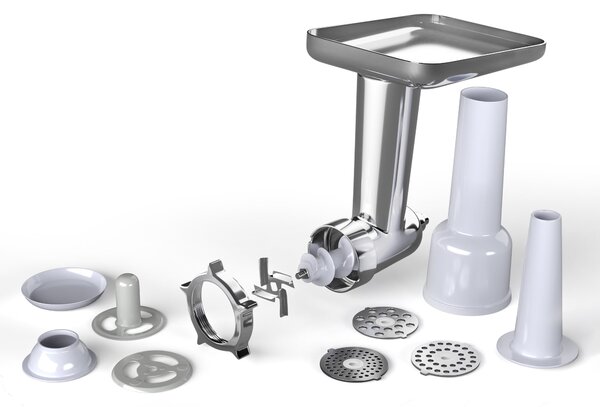 Klarstein Nastavak za mljevenje mesa Chiara, pribor za kuhinjski robot Chiara, 4 noža, nehrđajući čelik, 3 diska