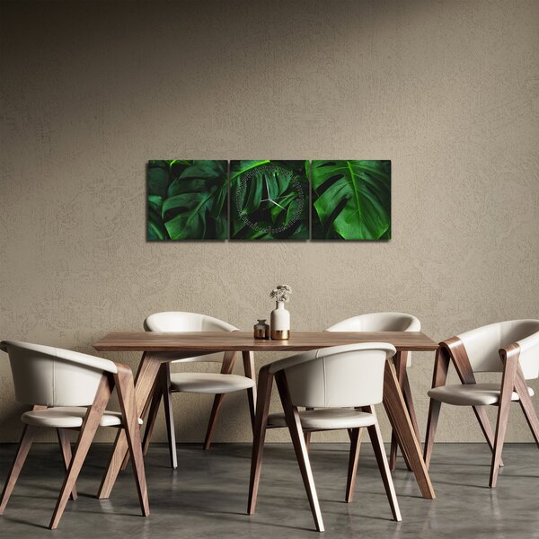 Slika lišća Monstery (sa satom) (90x30 cm)