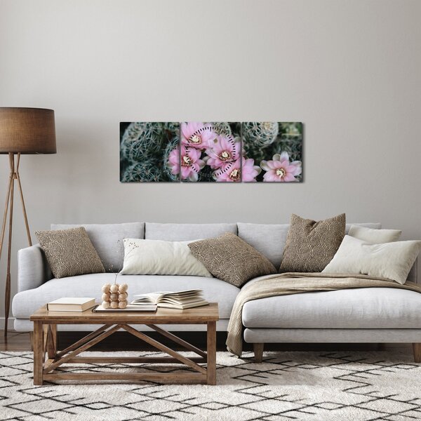 Slika cvijeta kaktusa (sa satom) (90x30 cm)