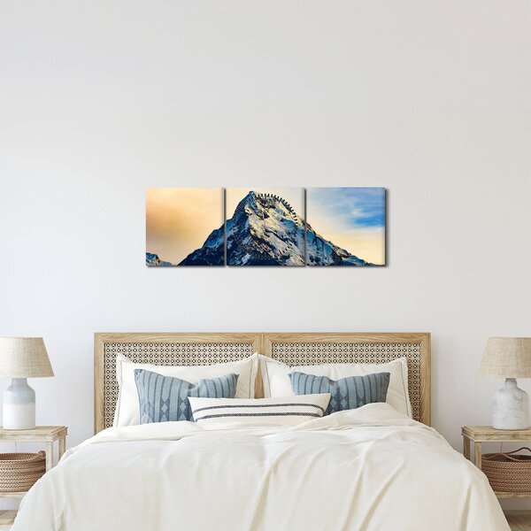 Slika snježnih planina, Nepal (sa satom) (90x30 cm)