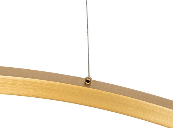 Zlatna viseća svjetiljka 80 cm uključujući LED s 3-stupanjskim prigušivačem - Girello