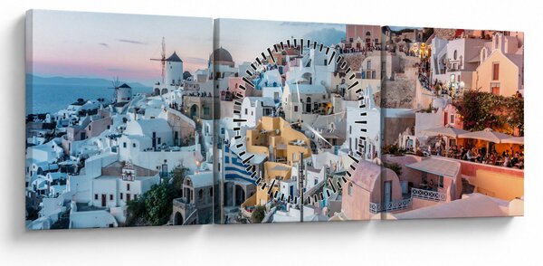 Slika - Sumrak na Santoriniju (sa satom) (90x30 cm)