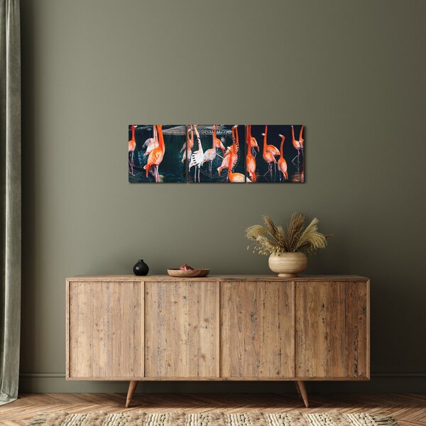 Slika jata flaminga (sa satom) (90x30 cm)