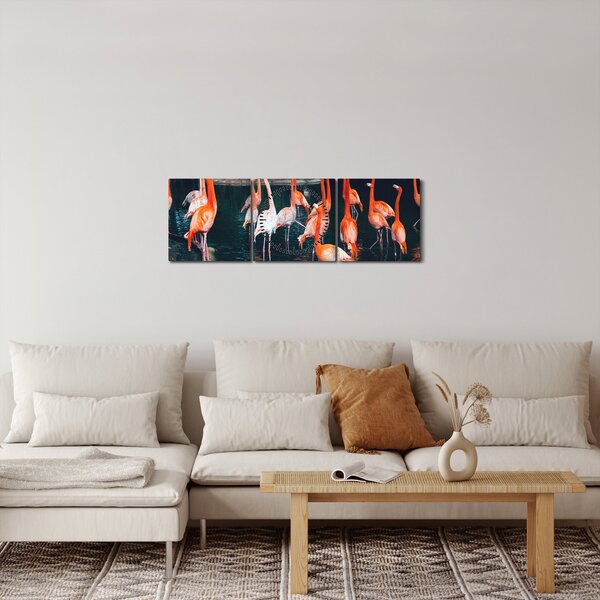 Slika jata flaminga (sa satom) (90x30 cm)