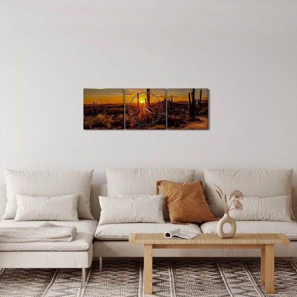 Slika - Kraj dana u pustinji Arizona (sa satom) (90x30 cm)