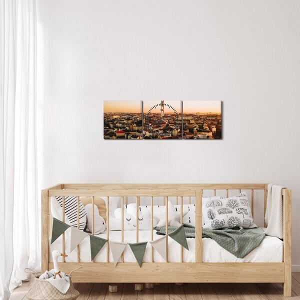 Slika zalaska sunca nad Žižkovom (sa satom) (90x30 cm)