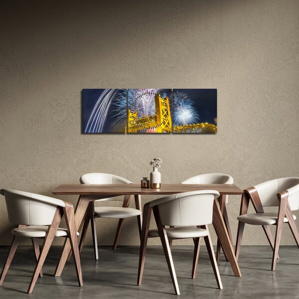 Slika - Doček Nove godine (sa satom) (90x30 cm)
