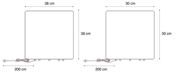 Set od 2 vanjske podne svjetiljke bijele 30 i 38 cm kvadratne IP44 - Nura