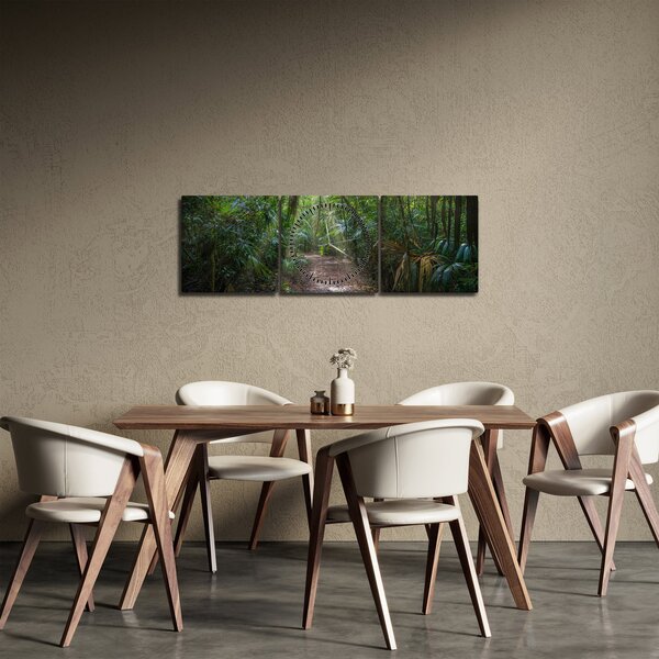 Slika - Sunčeve zrake u džungli (sa satom) (90x30 cm)