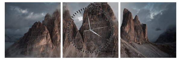 Slika - Tri zuba, talijanski Dolomiti (sa satom) (90x30 cm)