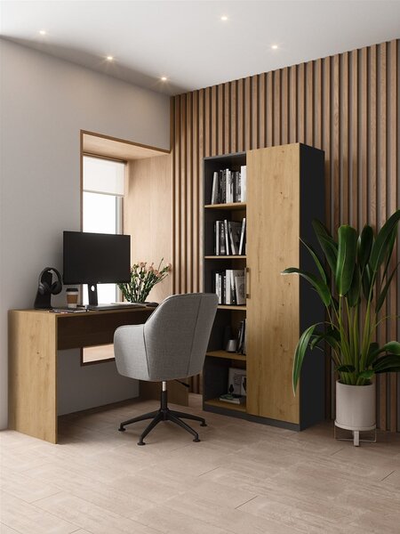 Zondo.hr Regal Recados 1 (antracit + hrast artisan). Akcija -20%. 1132653