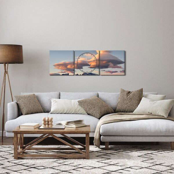 Slika - Magično nebo (sa satom) (90x30 cm)