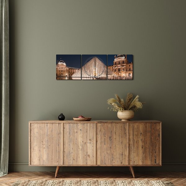 Slika - Louvre noću (sa satom) (90x30 cm)