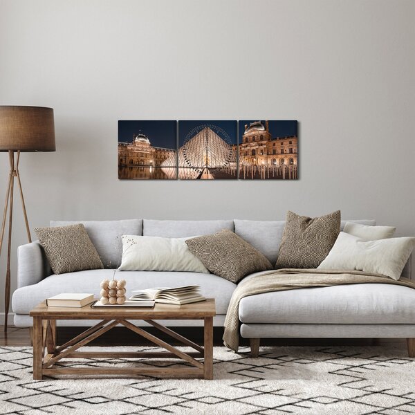 Slika - Louvre noću (sa satom) (90x30 cm)